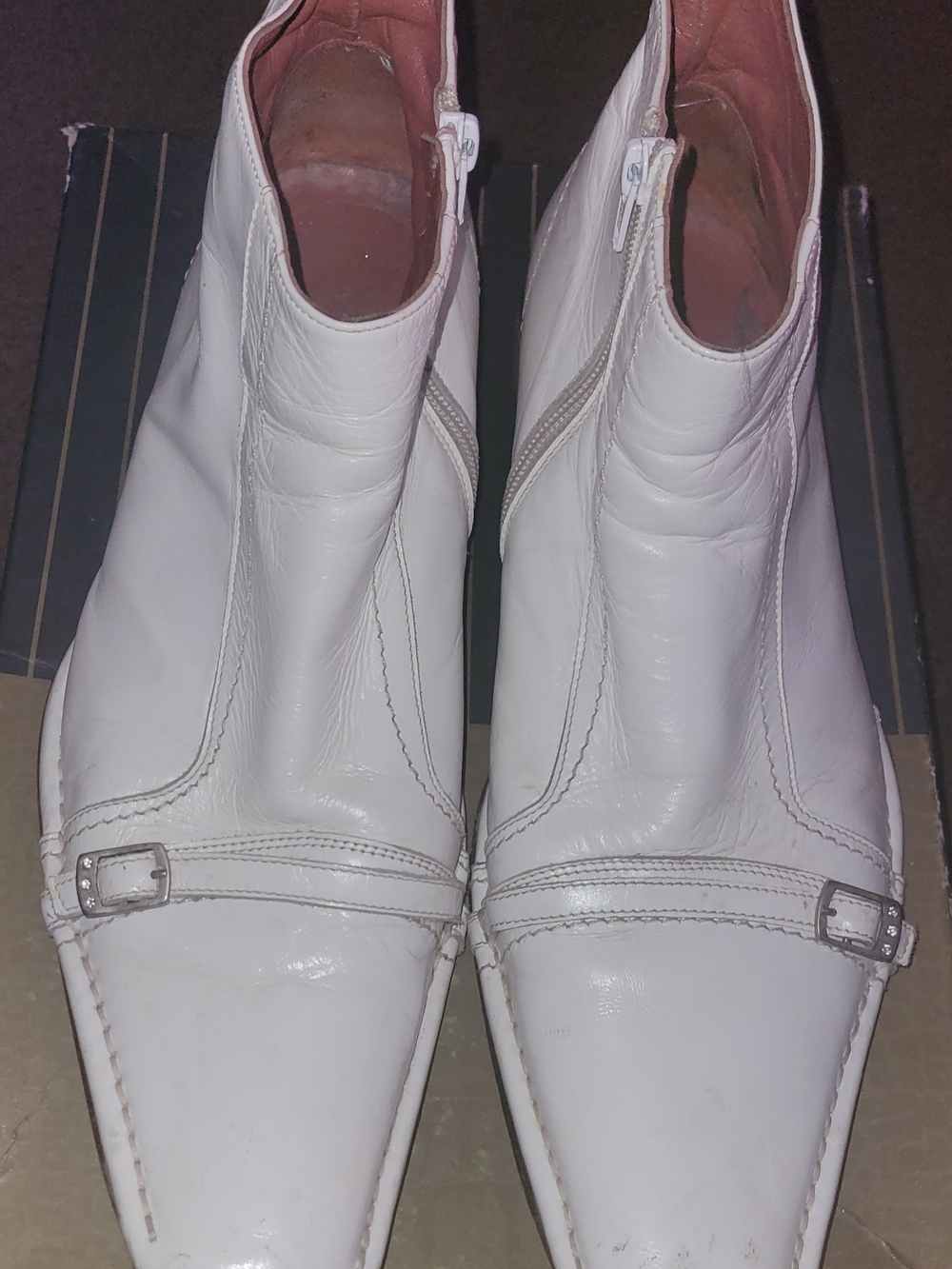 Joghost White men's Pointed Toe Ankle Boots - Leather